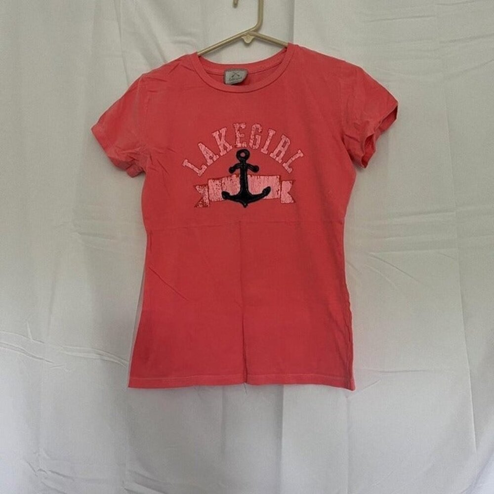 Women's Blue 84 Lakegirl Pink Tee Shirt Size Medium